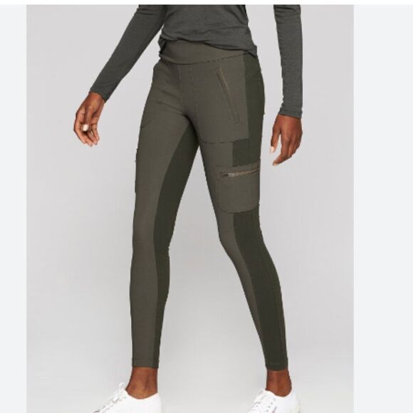 ATHLETA Highline Hybrid Cargo Tight Leggings Green Size 6 - Picture 1 of 7